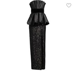 NWT JAYGODFREY Julian Bubble Peplum & Sequin Gown